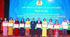 Công đoàn Công ty được LĐLĐ quận Long Biên tặng Giấy khen năm 2023